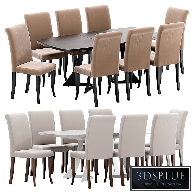 Pompeii dining chair and Milan table