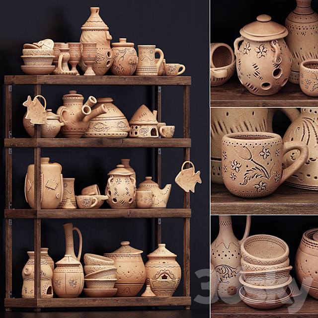 Dishes clay n22 / Clay dishes No. 22