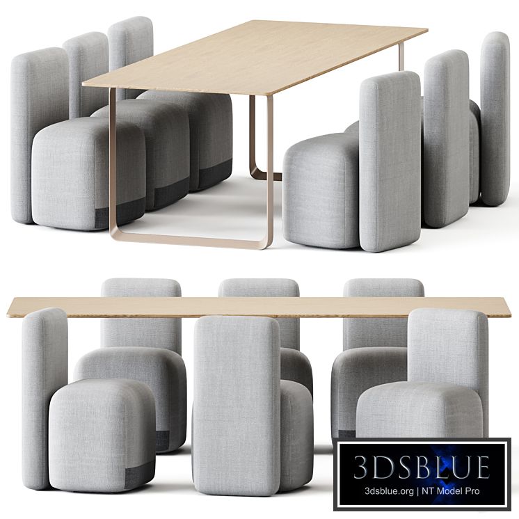 Table Solid Oak by Muuto and Season Armchair by Viccarbe