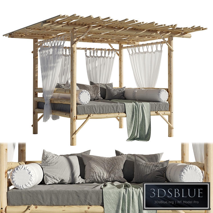 Landscape furniture with pergola and roof garden 04