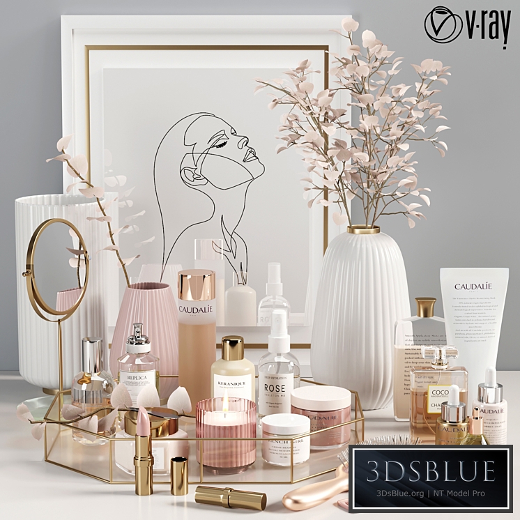 beauty decorative set 02_vray