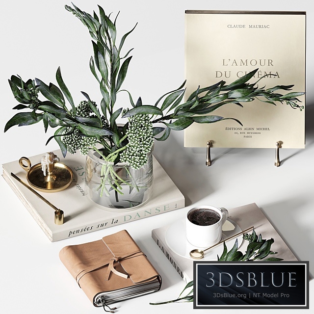 Decorative set 018 with coffee and bouquet