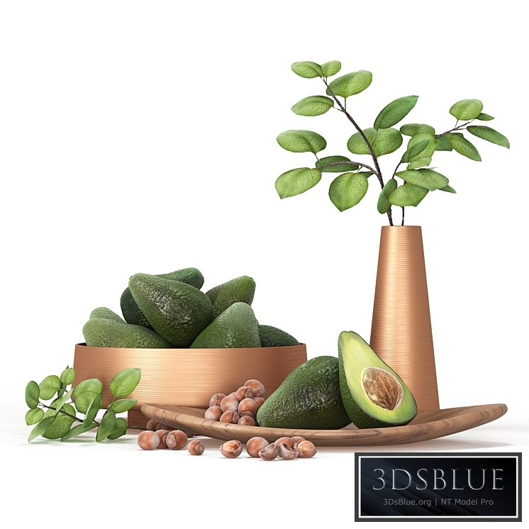 Decorative set for the kitchen with avocado