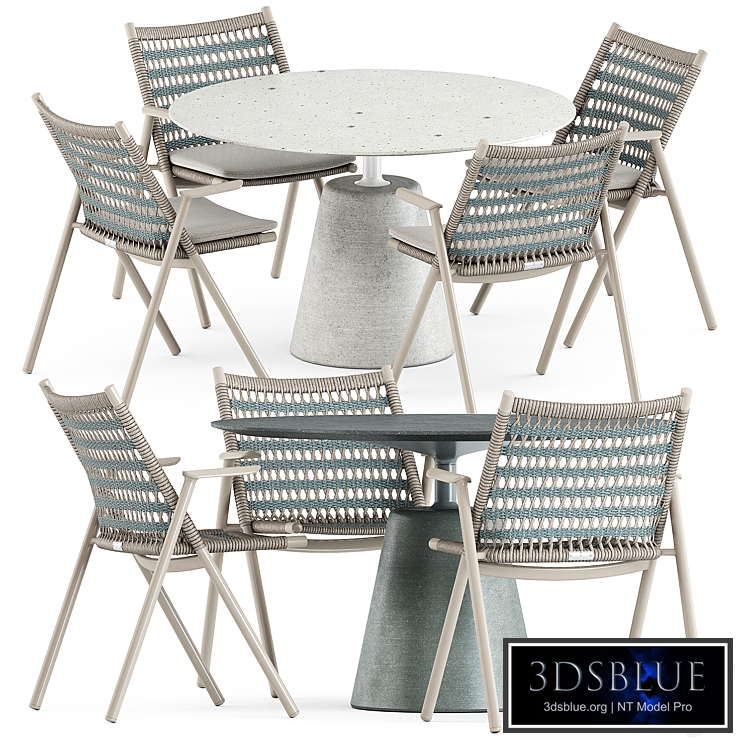 Anatra armchair by Janus et Cie and Rock Table by Mdf Italia