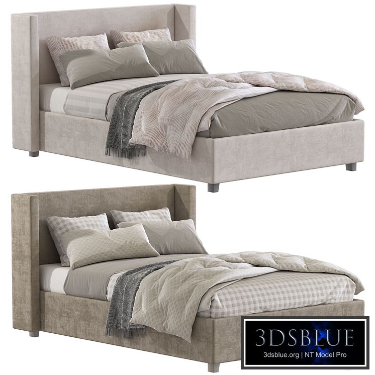 Bed Elliot Shelter Upholstered Headboard