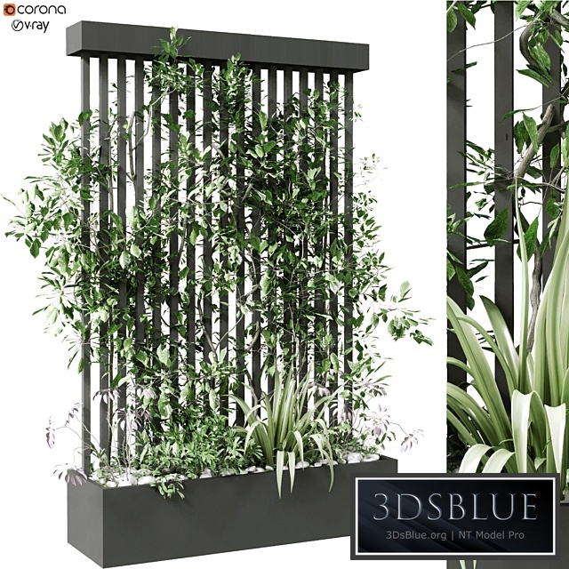 vertical plant in box set 124