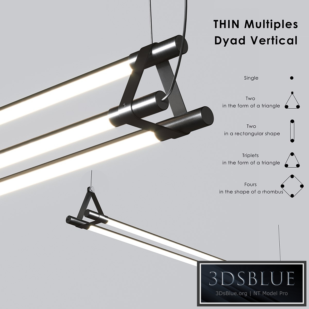 Thin Multiples Dyad Vertical Linear Suspension Light