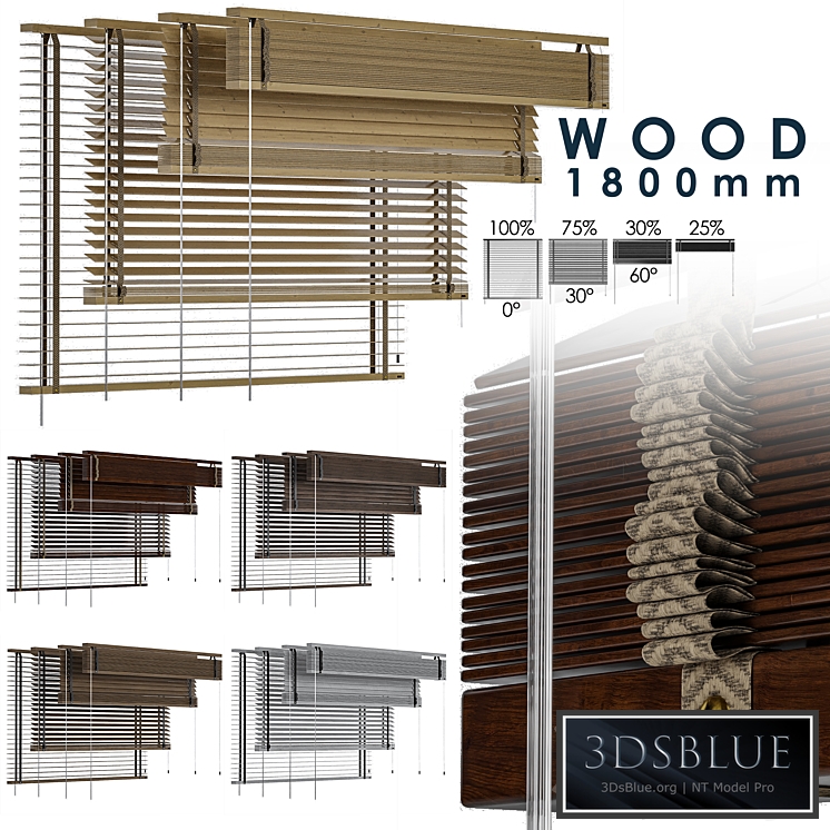 Wood Blind 1800 in 45mm