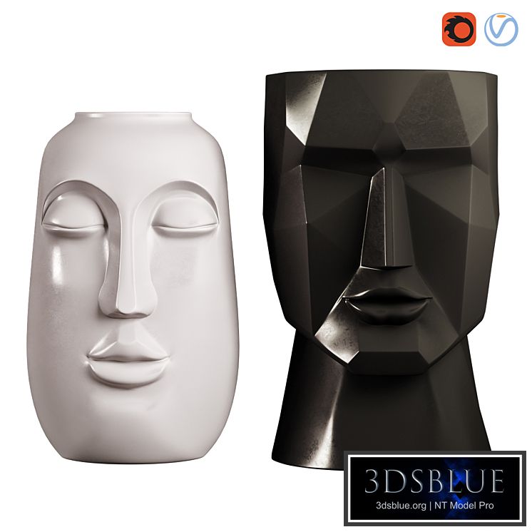 Face Vases, Set of 2