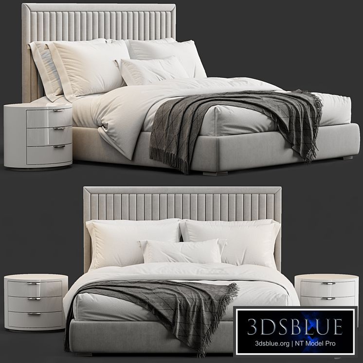 Channel Tufted Headboard Pine Bed