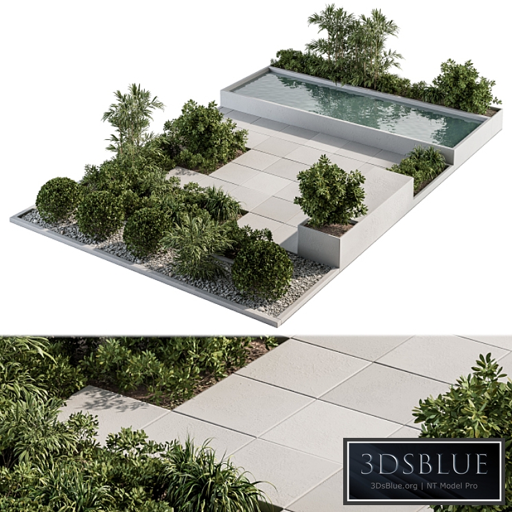 Backyard and Landscape Furniture Bench and Pound - Set 40