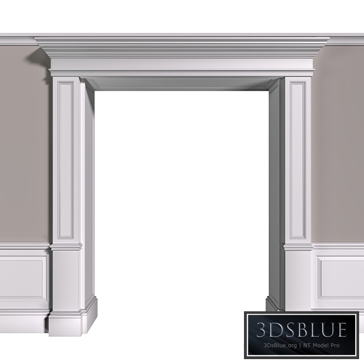 Traditional Interior Arched Opening.Classic Wall paneling