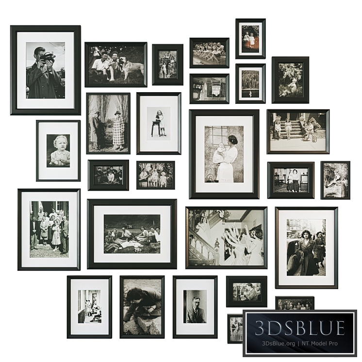 Family retro photo wall