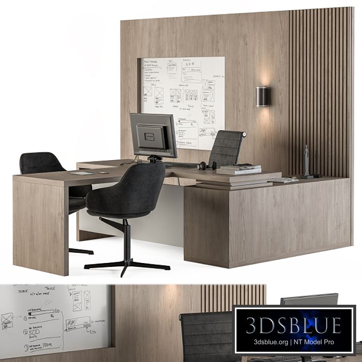Office Furniture - Manager Set Table with Whiteboard 38