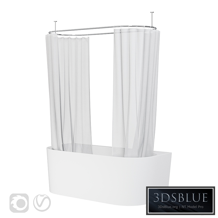 Bath Curtains and Bathtub Villeroy and Boch Oberon