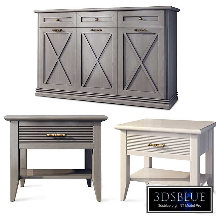 Chest of drawers and bedside tables Country. Angstrem. Sideboard, nightstand.