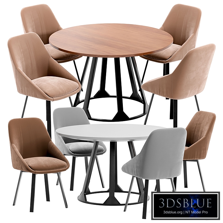 Pod Bluvel Dining Chair and Confluence Table