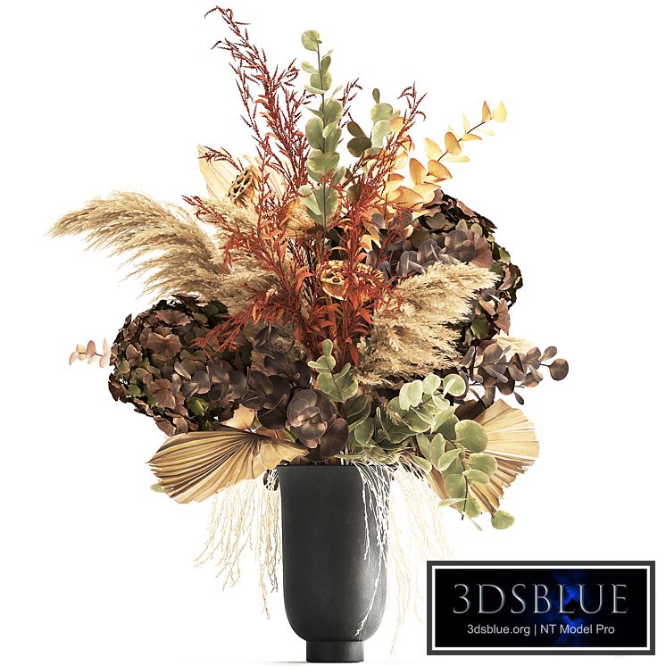 Bouquet dry Hydrangea 160. Dried flower, dry, decor, vase, pampas grass, branches