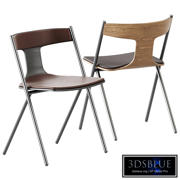 Quadra Chair with Upholstered Backrest by Viccarbe