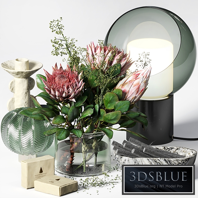Decorative set 019 with a bouquet of proteus
