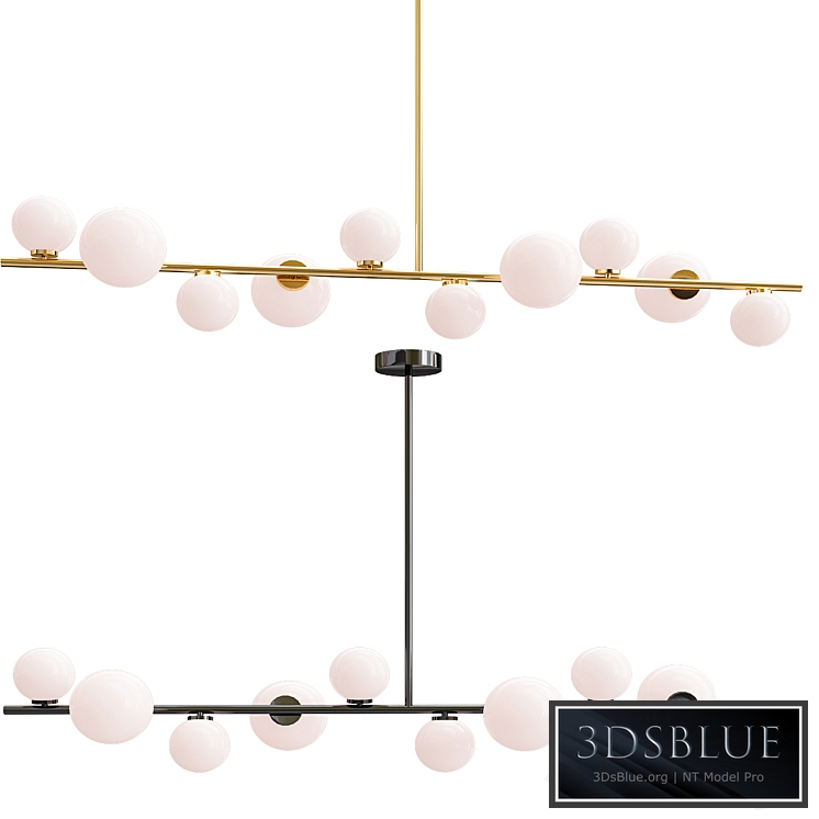 Modern Chandelier Led Gold Black Bar