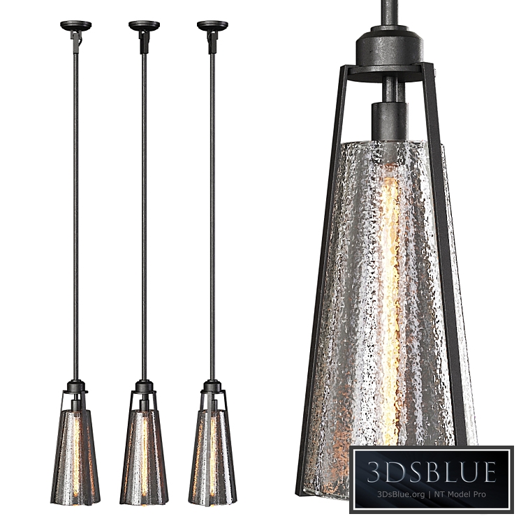 Restoration Hardware ARPEGE CAST GLASS FUNNEL PENDANT Black