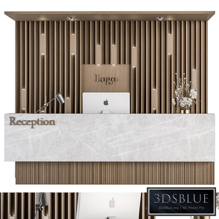 Reception Desk and Wall Decoration - Set 10