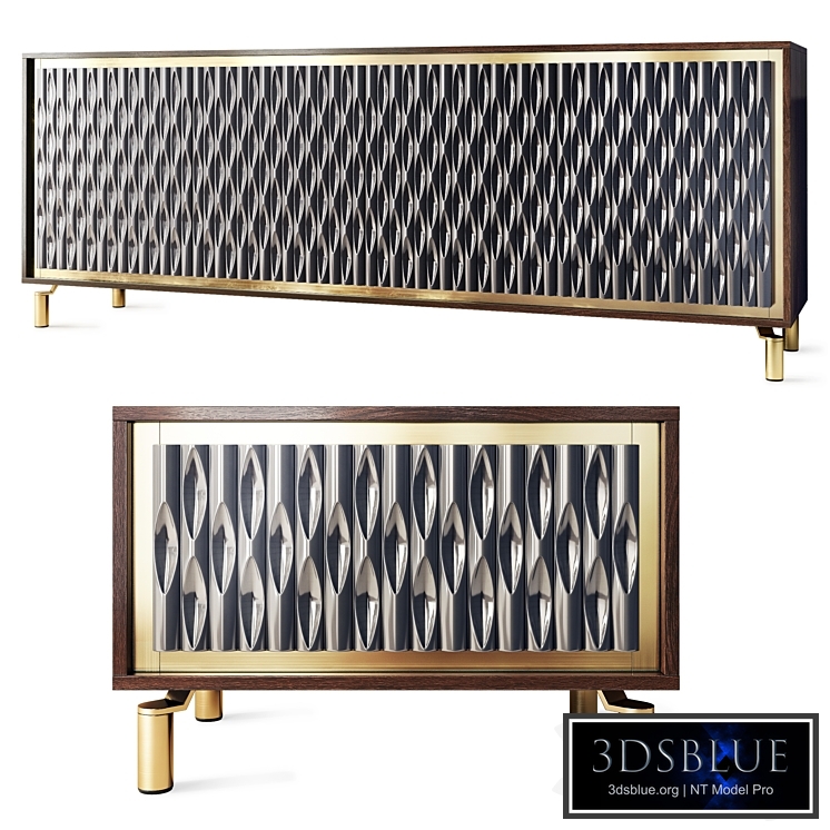 Chest of drawers and bedside table GOLD. Nightstand, sideboard by Nills