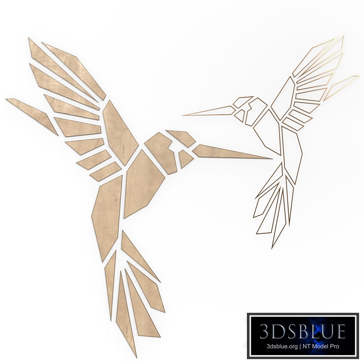 Wall Art Geometric Hummingbird