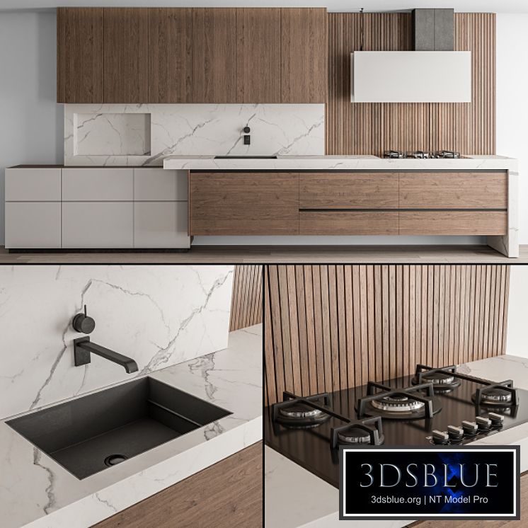 Kitchen Modern - White and Wood 61