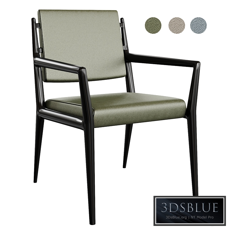 Côte table chair with armrests from the American factory Holly Hunt