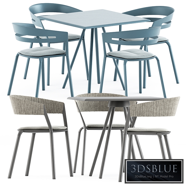 28Zebra Square table and Ria Dining armchair by Fast