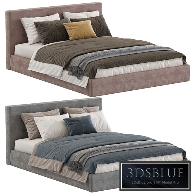 Bed Cushy Upholstered Platfrom Bed