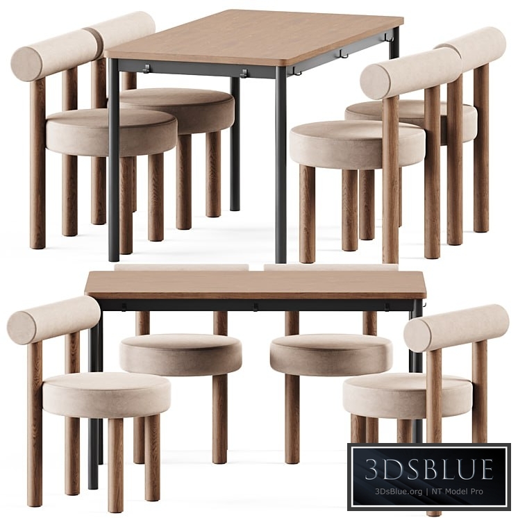 Tommaryd wooden table by Ikea and Chair Gropius CS2 by Noom