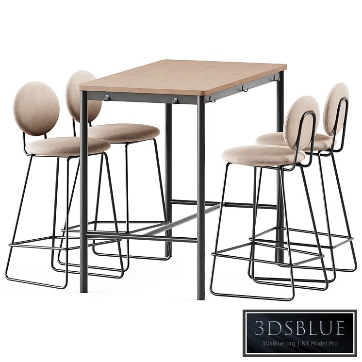 Tommaryd wooden table by Ikea and Gemma Bar Chair by Baxter