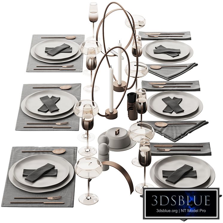 064 Tableware decor set 02 biege and bronze 00