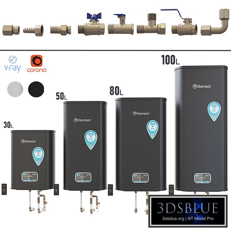 THERMEX \ Set Water heater THERMEX ID V (pro) Wi-Fi