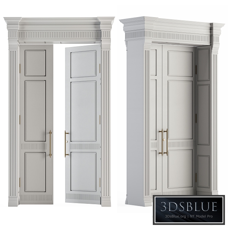 White Wooden Classic Door Set 27