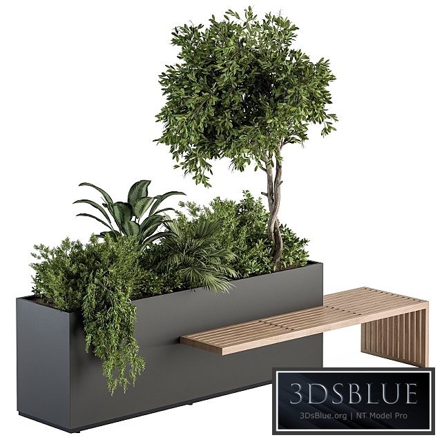 Urban Furniture / Plant Box with Bench - Set 28