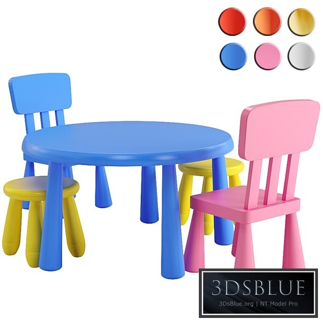 IKEA MAMMUT table, chair, stool