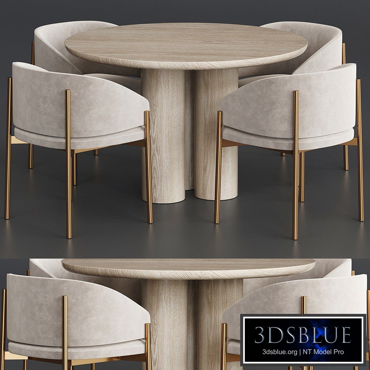 Porro Frank Anya Travertine dining table