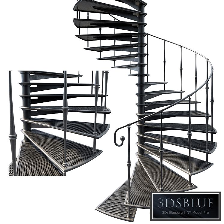 Metal spiral staircase