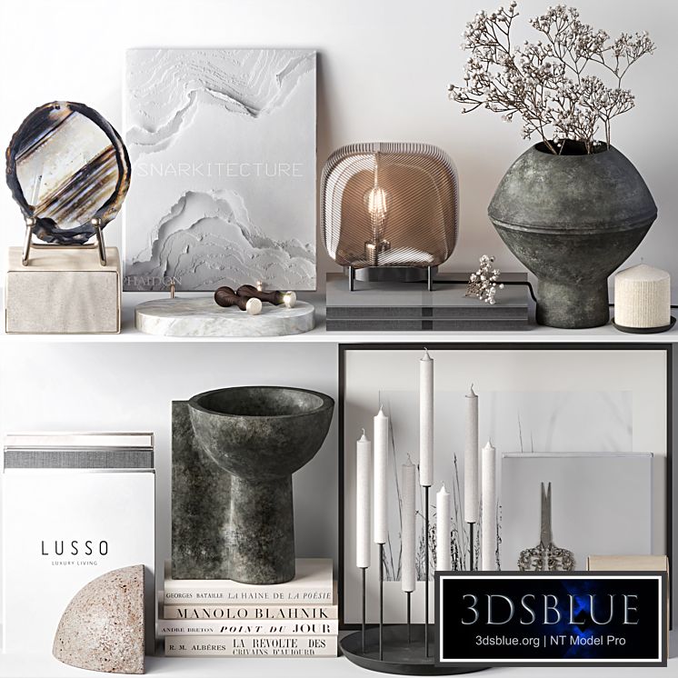 Decorative set 020 with gypsophila and ceramics