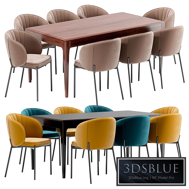 Coral dining chair and Brooklyn table