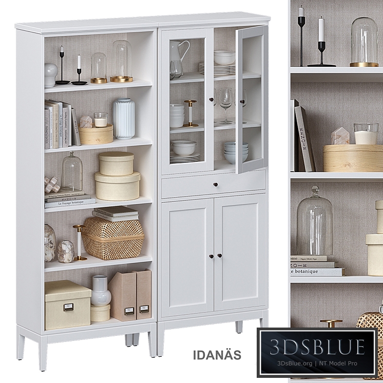 Idanäs Ikea Open cabinet with glass doors