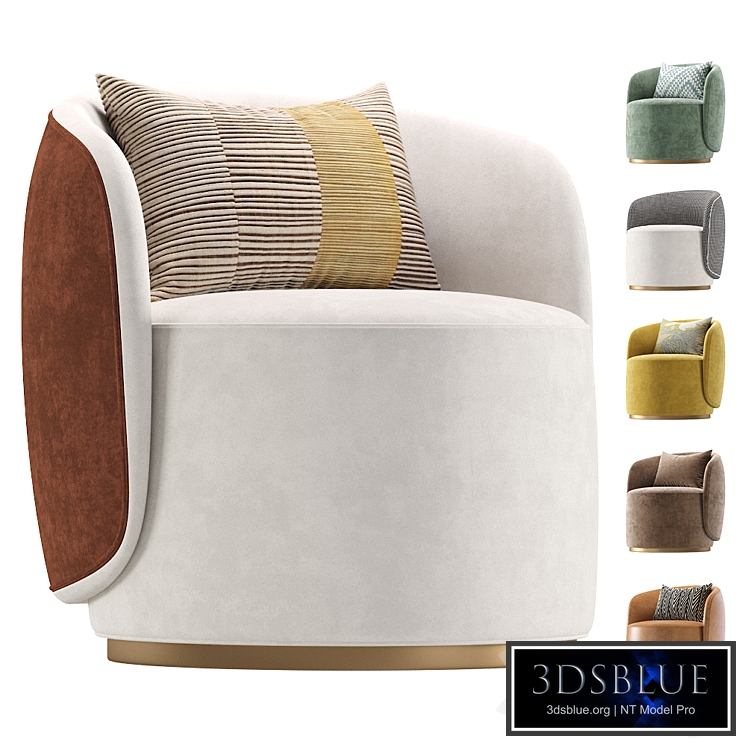 Armchair BORDEAUX Velvet and Leather Cazarina Interiors/Кресло БОРДО