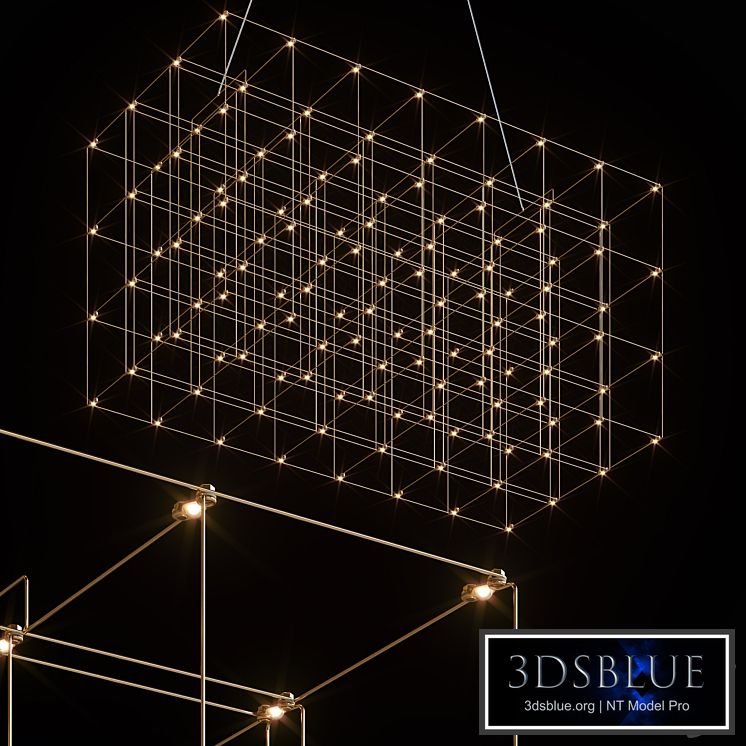 QUASAR COSMOS SQUARE TRIPLE SUSPENSION LAMP 120cm