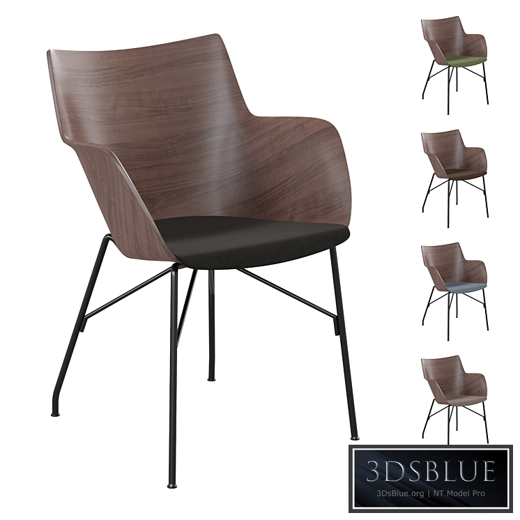 Chair Kartell Q / Wood (dark wood / black)