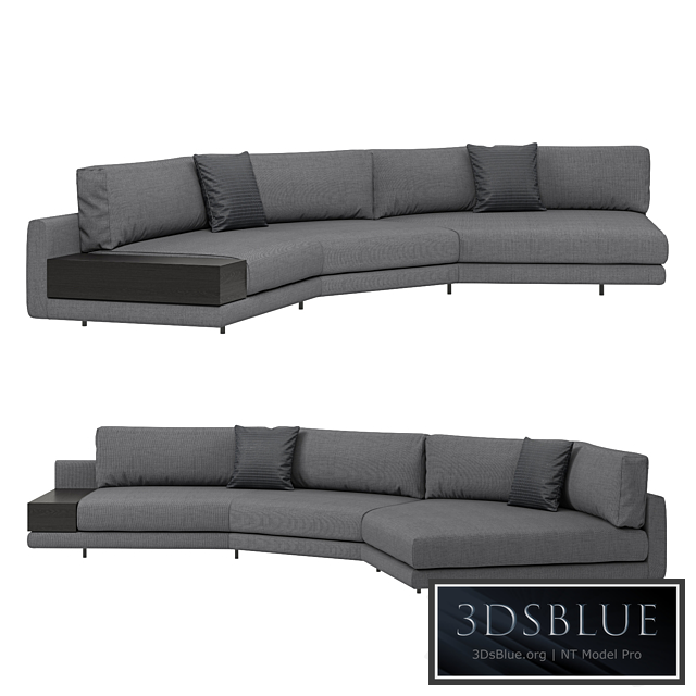 Italian corner sofa Argo from MisuraEmme with a table