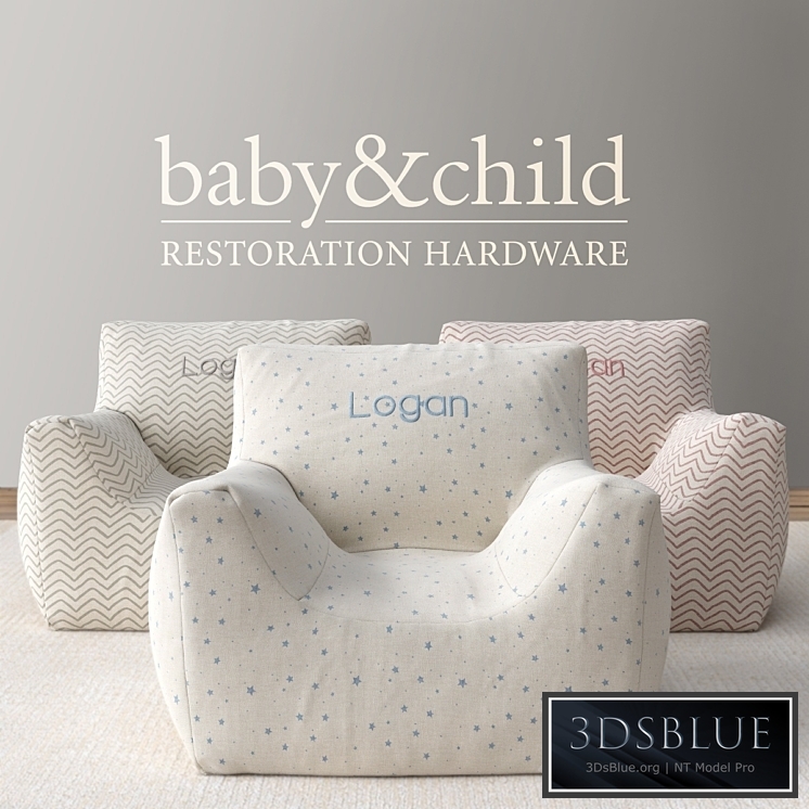 RH / NURSERY CANVAS BEAN BAG CHAIR COVER